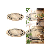 Maxbell Hand Woven Carpet Rustic Circular Rug Floor Mat for Home Living Room Bedroom 100cmx100cm