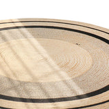 Maxbell Hand Woven Carpet Rustic Circular Rug Floor Mat for Home Living Room Bedroom 100cmx100cm