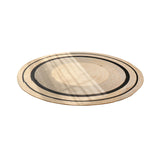 Maxbell Hand Woven Carpet Rustic Circular Rug Floor Mat for Home Living Room Bedroom 120cmx120cm