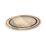 Maxbell Hand Woven Carpet Rustic Circular Rug Floor Mat for Home Living Room Bedroom 120cmx120cm