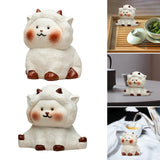 Maxbell Tea Pet Ornament Art Sheep Statue for Tea Decoration Tea Accessories Bedroom Style A