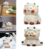 Maxbell Tea Pet Ornament Art Sheep Statue for Tea Decoration Tea Accessories Bedroom Style A