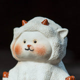 Maxbell Tea Pet Ornament Art Sheep Statue for Tea Decoration Tea Accessories Bedroom Style A