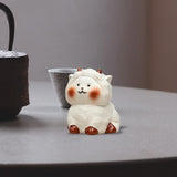 Maxbell Tea Pet Ornament Art Sheep Statue for Tea Decoration Tea Accessories Bedroom Style A