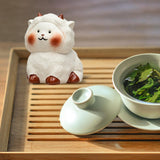 Maxbell Tea Pet Ornament Art Sheep Statue for Tea Decoration Tea Accessories Bedroom Style A