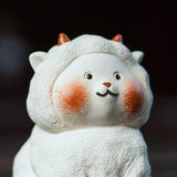 Maxbell Tea Pet Ornament Art Sheep Statue for Tea Decoration Tea Accessories Bedroom Style A