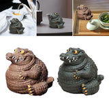 Maxbell Crocodile Statue Tea Pet Ornament for Cabinet Tea Decoration Tea Accessories Purple