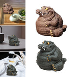 Maxbell Crocodile Statue Tea Pet Ornament for Cabinet Tea Decoration Tea Accessories Purple