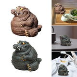 Maxbell Crocodile Statue Tea Pet Ornament for Cabinet Tea Decoration Tea Accessories Purple