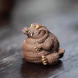 Maxbell Crocodile Statue Tea Pet Ornament for Cabinet Tea Decoration Tea Accessories Purple