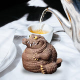 Maxbell Crocodile Statue Tea Pet Ornament for Cabinet Tea Decoration Tea Accessories Purple