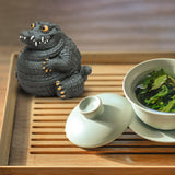 Maxbell Crocodile Statue Tea Pet Ornament for Cabinet Tea Decoration Tea Accessories Green