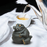 Maxbell Crocodile Statue Tea Pet Ornament for Cabinet Tea Decoration Tea Accessories Green