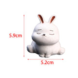 Maxbell Rabbit Figurine Tea Pet Sculpture Bunny Statue for Bedroom Table Centerpiece White