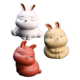 Maxbell Rabbit Figurine Tea Pet Sculpture Bunny Statue for Bedroom Table Centerpiece White