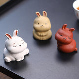 Maxbell Rabbit Figurine Tea Pet Sculpture Bunny Statue for Bedroom Table Centerpiece White