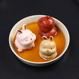 Maxbell Rabbit Figurine Tea Pet Sculpture Bunny Statue for Bedroom Table Centerpiece White