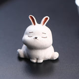 Maxbell Rabbit Figurine Tea Pet Sculpture Bunny Statue for Bedroom Table Centerpiece White