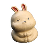 Maxbell Rabbit Figurine Tea Pet Sculpture Bunny Statue for Bedroom Table Centerpiece Yellow