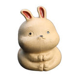 Maxbell Rabbit Figurine Tea Pet Sculpture Bunny Statue for Bedroom Table Centerpiece Yellow