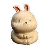 Maxbell Rabbit Figurine Tea Pet Sculpture Bunny Statue for Bedroom Table Centerpiece Yellow
