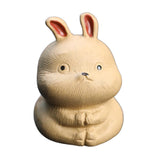 Maxbell Rabbit Figurine Tea Pet Sculpture Bunny Statue for Bedroom Table Centerpiece Yellow