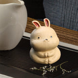 Maxbell Rabbit Figurine Tea Pet Sculpture Bunny Statue for Bedroom Table Centerpiece Yellow