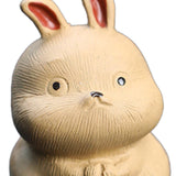 Maxbell Rabbit Figurine Tea Pet Sculpture Bunny Statue for Bedroom Table Centerpiece Yellow