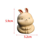 Maxbell Rabbit Figurine Tea Pet Sculpture Bunny Statue for Bedroom Table Centerpiece Yellow