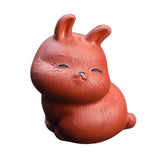Maxbell Rabbit Figurine Tea Pet Sculpture Bunny Statue for Bedroom Table Centerpiece Red