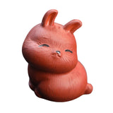 Maxbell Rabbit Figurine Tea Pet Sculpture Bunny Statue for Bedroom Table Centerpiece Red