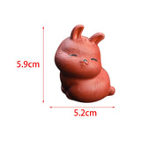 Maxbell Rabbit Figurine Tea Pet Sculpture Bunny Statue for Bedroom Table Centerpiece Red
