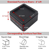Maxbell 4 Pieces Furniture Bed Risers Square Bed Raising Blocks for Desk Table Couch