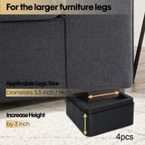 Maxbell 4 Pieces Furniture Bed Risers Square Bed Raising Blocks for Desk Table Couch