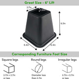 Maxbell Furniture Riser Stackable Anti Scratch Sofa Chair Leg Lifts for Table Couch 6 pieces
