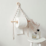 Maxbell Boho Towel Rack Bedroom Tissue Roll Hanger Hotel Macrame Toilet Paper Holder
