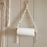 Maxbell Boho Towel Rack Bedroom Tissue Roll Hanger Hotel Macrame Toilet Paper Holder