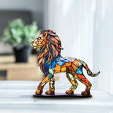 Maxbell Metal Art Statue with Base Artwork Animal Ornament for Bedroom Cabinet Entry Lion