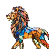 Maxbell Metal Art Statue with Base Artwork Animal Ornament for Bedroom Cabinet Entry Lion