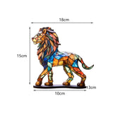 Maxbell Metal Art Statue with Base Artwork Animal Ornament for Bedroom Cabinet Entry Lion