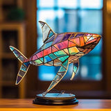 Maxbell Metal Art Statue with Base Artwork Animal Ornament for Bedroom Cabinet Entry Shark
