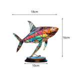 Maxbell Metal Art Statue with Base Artwork Animal Ornament for Bedroom Cabinet Entry Shark