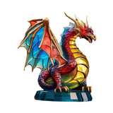 Maxbell Metal Art Statue with Base Artwork Animal Ornament for Bedroom Cabinet Entry Dragon