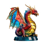 Maxbell Metal Art Statue with Base Artwork Animal Ornament for Bedroom Cabinet Entry Dragon