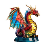 Maxbell Metal Art Statue with Base Artwork Animal Ornament for Bedroom Cabinet Entry Dragon
