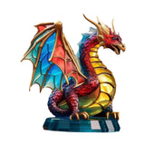 Maxbell Metal Art Statue with Base Artwork Animal Ornament for Bedroom Cabinet Entry Dragon