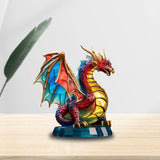 Maxbell Metal Art Statue with Base Artwork Animal Ornament for Bedroom Cabinet Entry Dragon