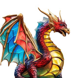 Maxbell Metal Art Statue with Base Artwork Animal Ornament for Bedroom Cabinet Entry Dragon