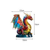 Maxbell Metal Art Statue with Base Artwork Animal Ornament for Bedroom Cabinet Entry Dragon