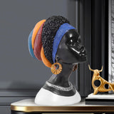 Maxbell African Woman Statue Lady Figurine for Living Room Bookcase Decoration
